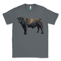 Charcoal Heather black angus bull Classic Tee - RanaPortraitStore