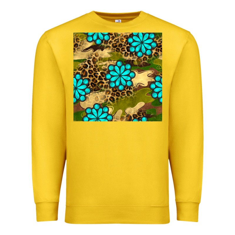 Camouflage Leopard Gemstone Seamless Pattern Premium Sweatshirt by BundleAndBundleShop | Teevron