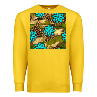 Lemon camouflage leopard gemstone seamless pattern Premium Sweatshirt - BundleAndBundleShop