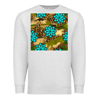 Oatmeal Heather camouflage leopard gemstone seamless pattern Premium Sweatshirt - BundleAndBundleShop