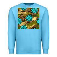 Ocean Blue camouflage leopard gemstone seamless pattern Premium Sweatshirt - BundleAndBundleShop