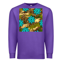 Purple camouflage leopard gemstone seamless pattern Premium Sweatshirt - BundleAndBundleShop