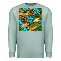 Seafoam camouflage leopard gemstone seamless pattern Premium Sweatshirt - BundleAndBundleShop