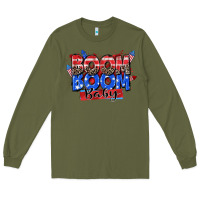 Army Green boom boom baby Long Sleeve Tee - Zillion Design Studio