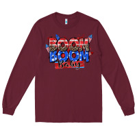 Burgundy boom boom baby Long Sleeve Tee - Zillion Design Studio