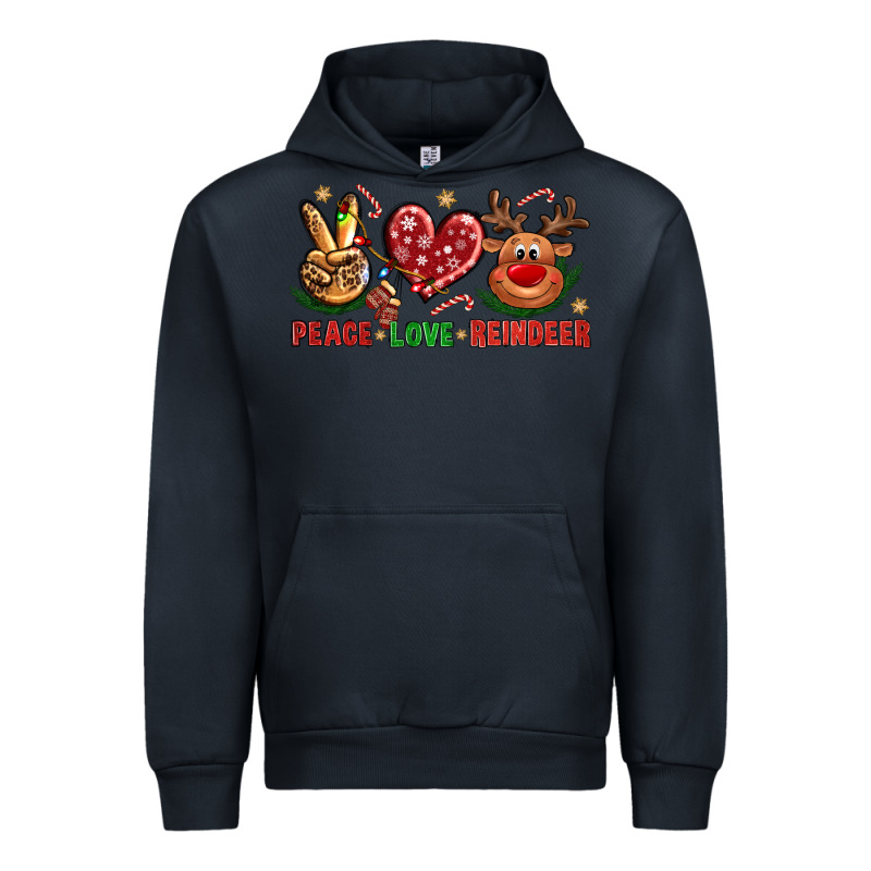 Peace Love Reindeer Christmas Urban Hoodie by NancyCooperArtShop | Teevron