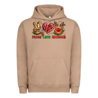 Pigment Burro peace love reindeer christmas Urban Hoodie - NancyCooperArtShop