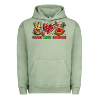 Pigment Oil Green peace love reindeer christmas Urban Hoodie - NancyCooperArtShop