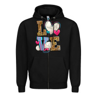 Black love volleyball Zipper Hoodie - Zillion Design Studio