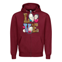 Burgundy love volleyball Zipper Hoodie - Zillion Design Studio