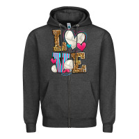 Charcoal Heather love volleyball Zipper Hoodie - Zillion Design Studio