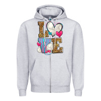 Heather Grey love volleyball Zipper Hoodie - Zillion Design Studio