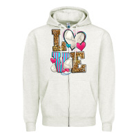 Oatmeal Heather love volleyball Zipper Hoodie - Zillion Design Studio