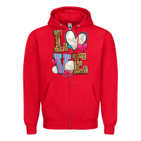 Red love volleyball Zipper Hoodie - Zillion Design Studio