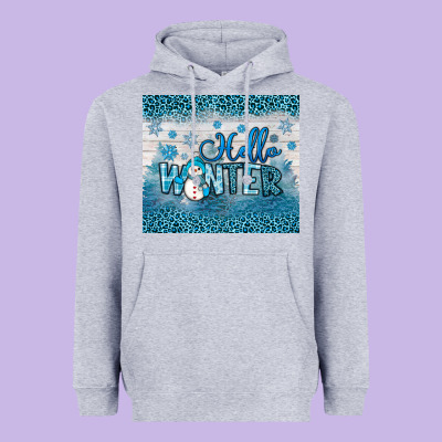 Hello Winter Heavyweight Hoodie Designed By Jahusdesignshop