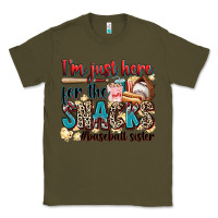 Army Green i'm just here for the snacks #baseball sister Classic Tee - Zillion Design Studio