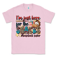 Bubblegum Pink i'm just here for the snacks #baseball sister Classic Tee - Zillion Design Studio