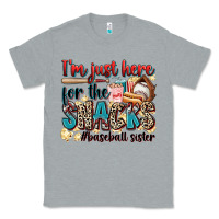Heather Grey i'm just here for the snacks #baseball sister Classic Tee - Zillion Design Studio
