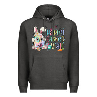 Charcoal Heather happy easter y'all Premium Hoodie - MaliasSmallBusiness