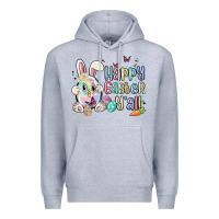 Heather Grey happy easter y'all Premium Hoodie - MaliasSmallBusiness