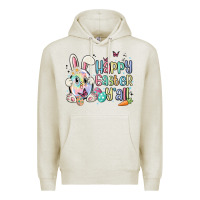 Oatmeal Heather happy easter y'all Premium Hoodie - MaliasSmallBusiness