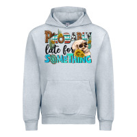 Heather Grey probably late for something Urban Hoodie - NancyCooperArtShop