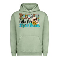 Pigment Oil Green probably late for something Urban Hoodie - NancyCooperArtShop