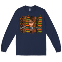 Navy black history brushstroke Long Sleeve Tee - texasbilliewilder