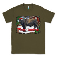 Army Green merry Christmas black angus bull and farm Classic Tee - RanaPortraitStore