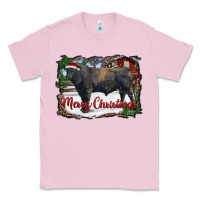 Bubblegum Pink merry Christmas black angus bull and farm Classic Tee - RanaPortraitStore