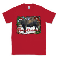Red merry Christmas black angus bull and farm Classic Tee - RanaPortraitStore