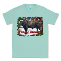 Seafoam merry Christmas black angus bull and farm Classic Tee - RanaPortraitStore
