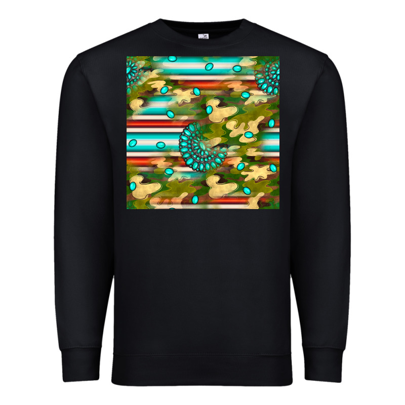 Camouflage Serape Gemstone Seamless Pattern Premium Sweatshirt by BundleAndBundleShop | Teevron
