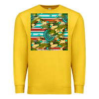 Lemon camouflage serape gemstone seamless pattern Premium Sweatshirt - BundleAndBundleShop