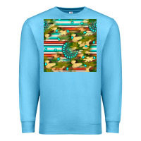 Ocean Blue camouflage serape gemstone seamless pattern Premium Sweatshirt - BundleAndBundleShop