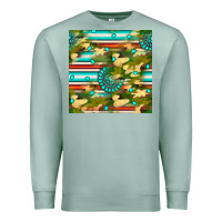 Seafoam camouflage serape gemstone seamless pattern Premium Sweatshirt - BundleAndBundleShop