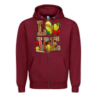 Burgundy love softball Zipper Hoodie - Zillion Design Studio
