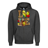 Charcoal Heather love softball Zipper Hoodie - Zillion Design Studio