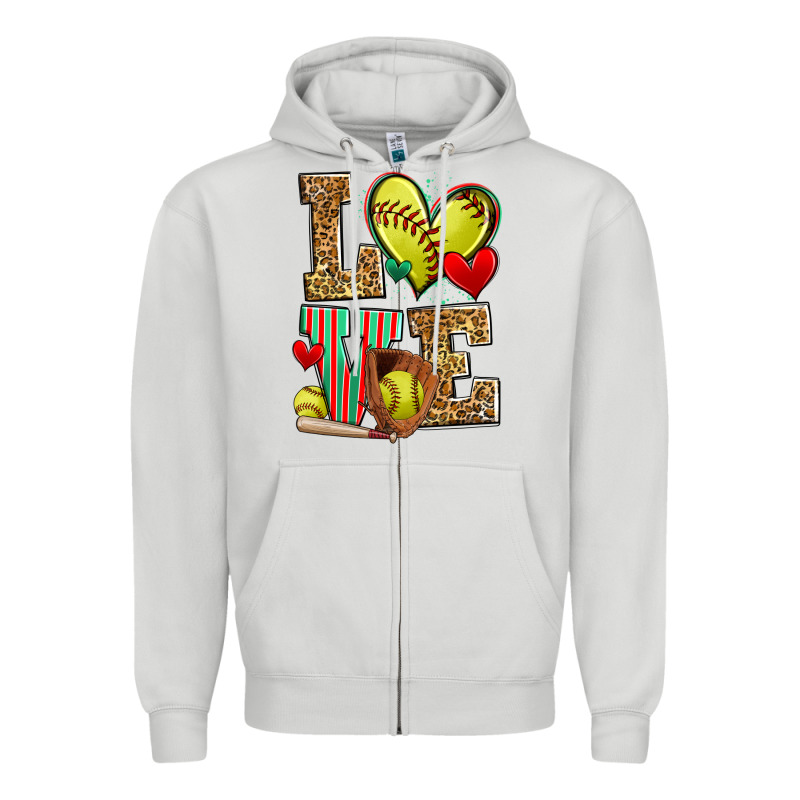 Love Softball Zipper Hoodie by Zillion Design Studio | Teevron