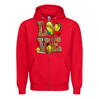 Red love softball Zipper Hoodie - Zillion Design Studio
