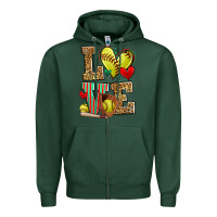 Sports Green love softball Zipper Hoodie - Zillion Design Studio