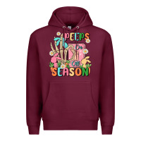 Burgundy peeps season mode on Premium Hoodie - MaliasSmallBusiness