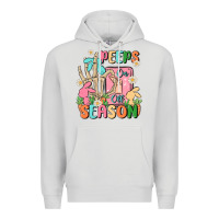 Dove Grey peeps season mode on Premium Hoodie - MaliasSmallBusiness