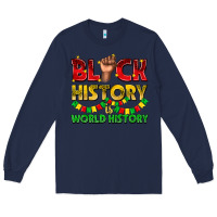 Navy black history is world history Long Sleeve Tee - texasbilliewilder