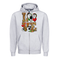 Heather Grey love soccer Zipper Hoodie - Zillion Design Studio