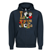 Navy love soccer Zipper Hoodie - Zillion Design Studio