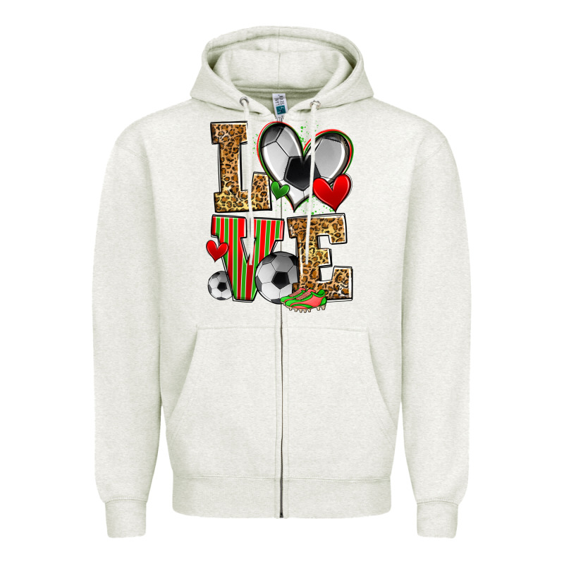 Love Soccer Zipper Hoodie by Zillion Design Studio | Teevron