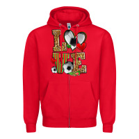 Red love soccer Zipper Hoodie - Zillion Design Studio