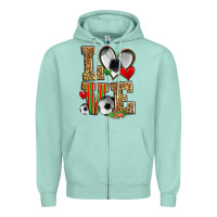 Seafoam love soccer Zipper Hoodie - Zillion Design Studio