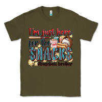 Army Green i'm just here for the snacks #baseball brother Classic Tee - Zillion Design Studio
